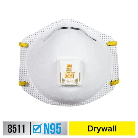 3M N95 Disposable Respirator w/ Valve, Universal, PK6 8511DA1-2A-PS
